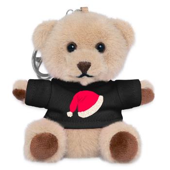 Chapeau de Noël sans texte - Porte-clés ourson - noir - Devant