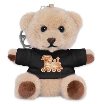 Gingerbread man as train driver in the gingerbread train - Teddy Keyring - black - Front
