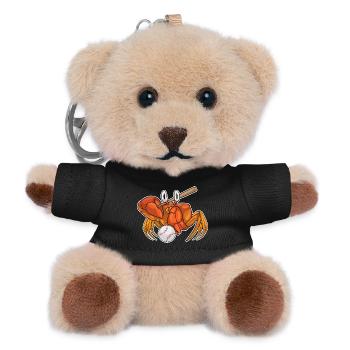 Krabbe Baseball Baseballschläger - Teddy Schlüsselanhänger - Schwarz - Vorne