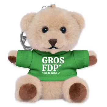 pêche, pêcheur, fan de pêche - Porte-clés ourson - vert - Devant