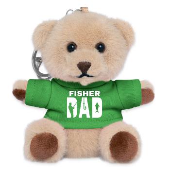 pêche, pêcheur, fan de pêche - Porte-clés ourson - vert - Devant