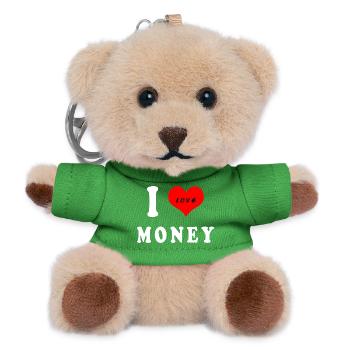 I love money - Teddy Keyring - green - Front
