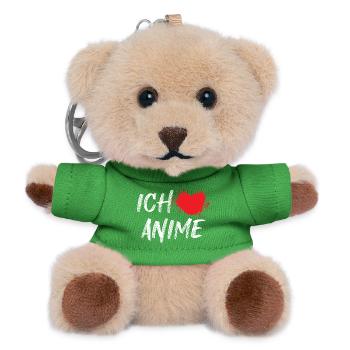Heart Anime Statement Cartoon Comic Pop Culture - Teddy Keyring - green - Front