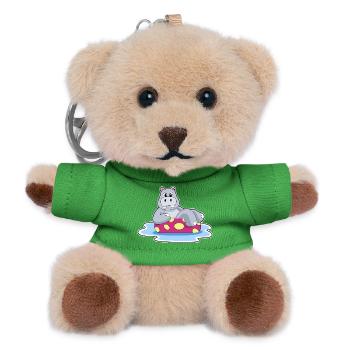Nilpferd kleines Boot - Teddy Schlüsselanhänger - Grün - Vorne