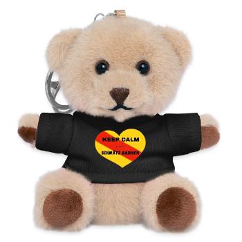Keep calm and schwätz Badisch - Teddy Schlüsselanhänger - Schwarz - Vorne