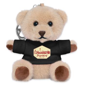 Dusseldorf Skyline Badge - Teddy Keyring - black - Front