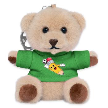 Pencil Soccer Player Soccer - Teddy Keyring - green - Front