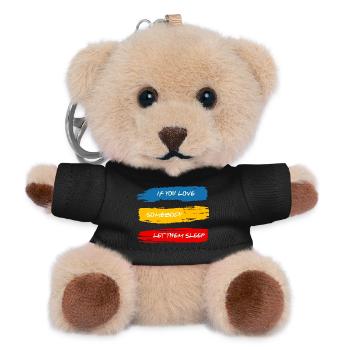 Lass sie schlafen - Teddy Schlüsselanhänger - Schwarz - Vorne