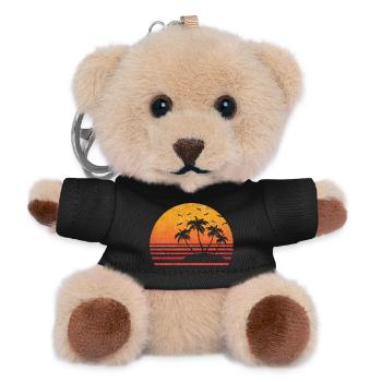 Retro Palm Sun - Teddy Keyring - black - Front