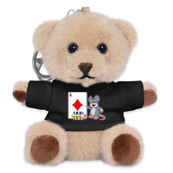 Mouse Poker Cartes de poker Jetons de poker - Porte-clés ourson - noir - Devant