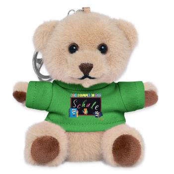 Ich komme in die Schule | Einschulung Schulanfang - Teddy Schlüsselanhänger - Grün - Vorne