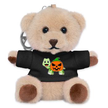 Turtle Halloween Pumpkin - Teddy Keyring - black - Front