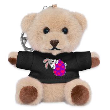 Hase Ostern Osterei  - Teddy Schlüsselanhänger - Schwarz - Vorne