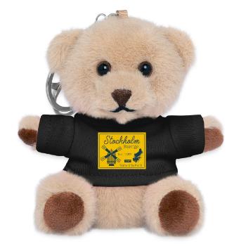 Stockholm Sverige Vintage Travel Motif - Teddy Keyring - black - Front