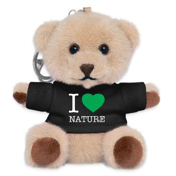 I LOVE NATURE - Teddy Keyring - black - Front