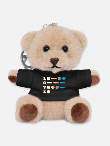 Love Morse Code - Teddy Keyring - black