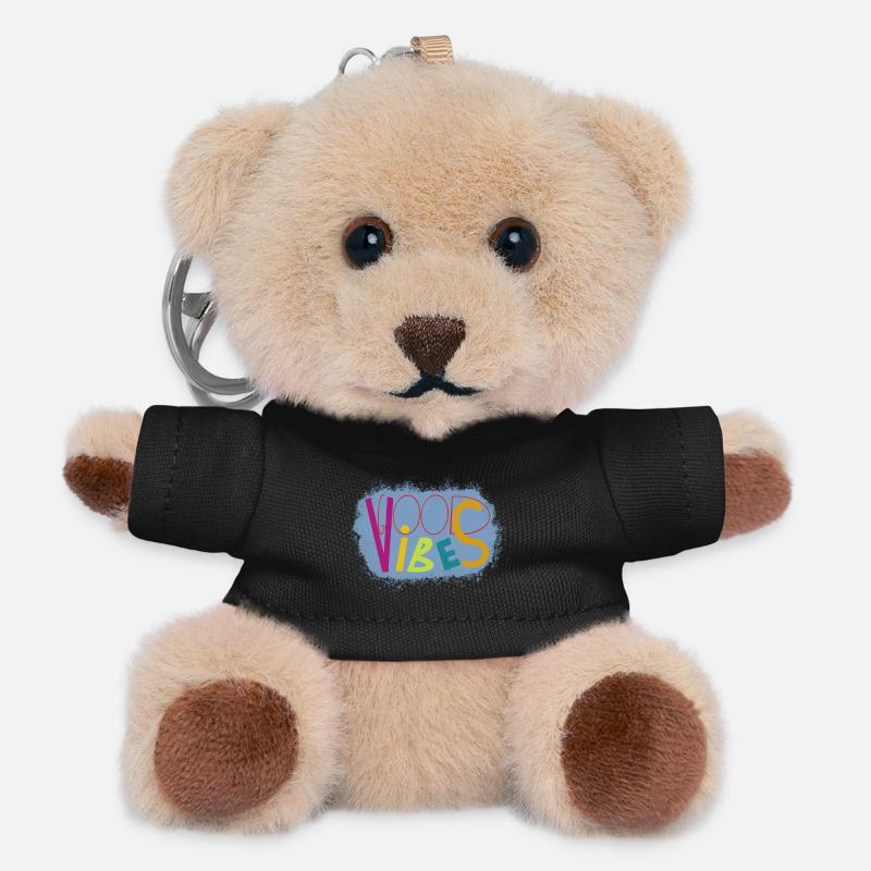 Vibrant Vibes Art Design - Teddy Keyring - black