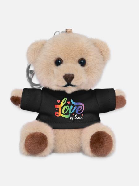 LGBT Pride Month - Love is Love - Teddy Keyring - black
