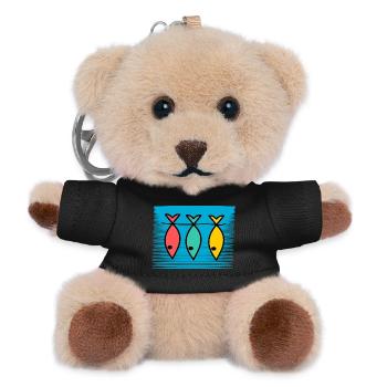 FISCH. SARDINE. Aprilscherze. MEER. OZEAN - Teddy Schlüsselanhänger - Schwarz - Vorne