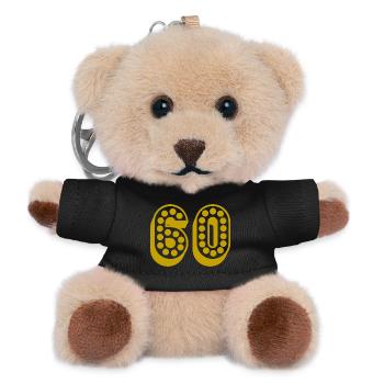 60. 60 ANS. 60e ANNIVERSAIRE. ANNIVERSAIRE 60 ANS. - Porte-clés ourson - noir - Devant