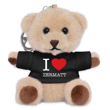 I LOVE ZERMATT - Teddy Schlüsselanhänger - Schwarz - Vorne