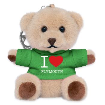 I LOVE PLYMOUTH - Teddy Schlüsselanhänger - Grün - Vorne