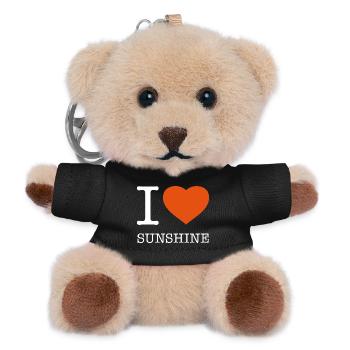 I LOVE SUNSHINE Sun - Teddy Keyring - black - Front