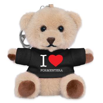 I LOVE FORMENTERA Spain Spanien - Teddy Schlüsselanhänger - Schwarz - Vorne