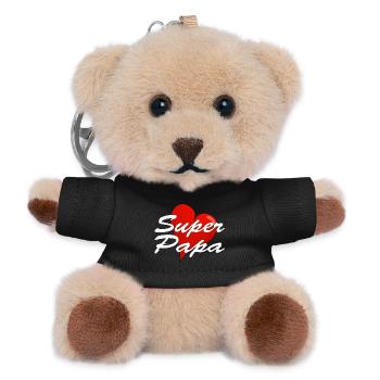 SUPER PAPA - Teddy Schlüsselanhänger - Schwarz - Vorne