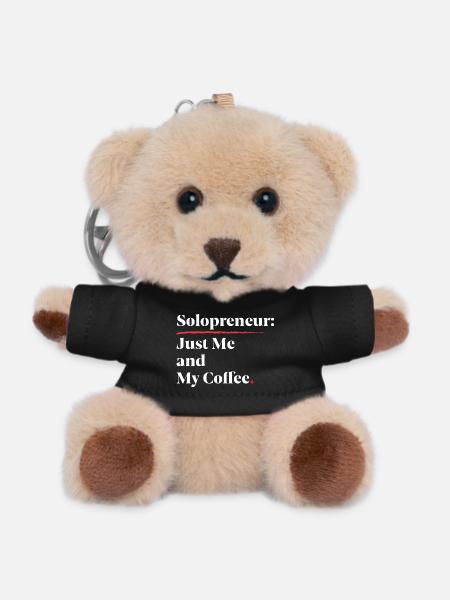 Solopreneur Vibes: Just Me & My Coffee [White] - Teddy Keyring - black