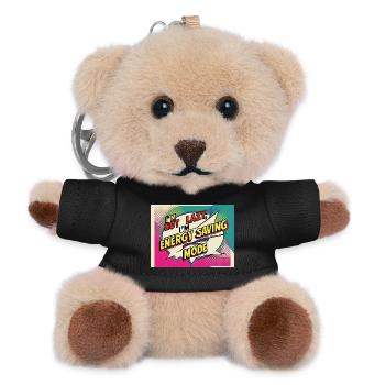 I'm not lazy, I'm in power saving mode - Teddy Keyring - black - Front
