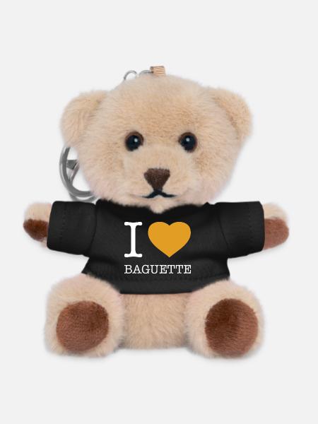 J’ADORE LA BAGUETTE - Porte-clés ourson - noir