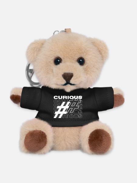 Curious Hashtag Typography - Teddy Keyring - black