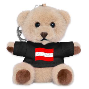 Vintage Österreich Flagge - Teddy Schlüsselanhänger - Schwarz - Vorne