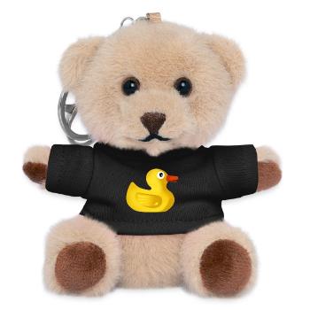 Süße Quietscheente - Teddy Schlüsselanhänger - Schwarz - Vorne