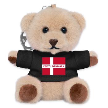 Drapeau danois – Né au Danemark - Porte-clés ourson - noir - Devant