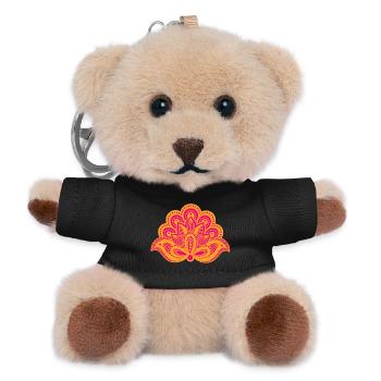 Yoga Ornament India Meditation om Namaste colorful - Teddy Keyring - black - Front