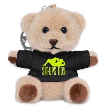 Fanatiques de fitness Redressements assis 110 % Gymnastique suédoise Gym - Porte-clés ourson - noir - Devant