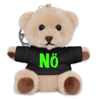 Nope in neon green - Nope - No - Zero desire - Teddy Keyring - black - Front