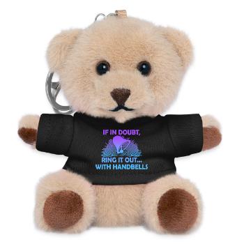 Chor Musik Instrument Handglocke Chor - Teddy Schlüsselanhänger - Schwarz - Vorne