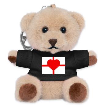 Herzkreuz Minimalistisches Emblem - Teddy Schlüsselanhänger - Schwarz - Vorne