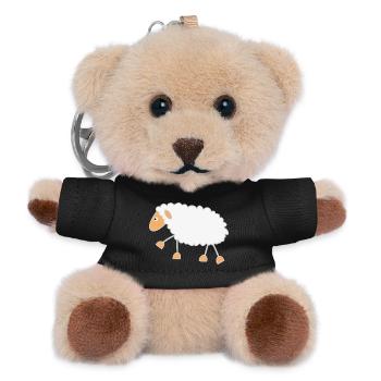 Lustiges Schaf - Teddy Schlüsselanhänger - Schwarz - Vorne