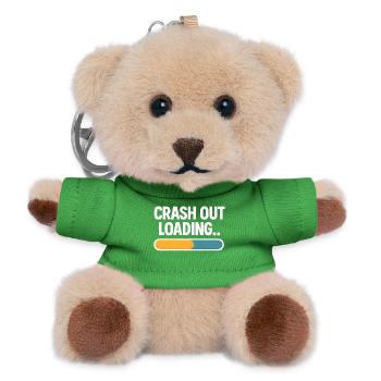Crash Out beim Laden des Fortschrittsbalkens Lustiger Spruch - Teddy Schlüsselanhänger - Grün - Vorne
