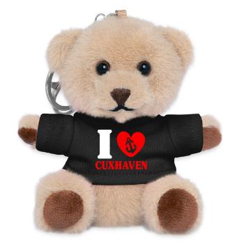 North Sea Holiday I LOVE CUXHAVEN Lustig - Teddy Keyring - black - Front