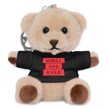 Worst Dad Ever Lustig Sarkastisch Vatertag Papa - Teddy Schlüsselanhänger - Schwarz - Vorne