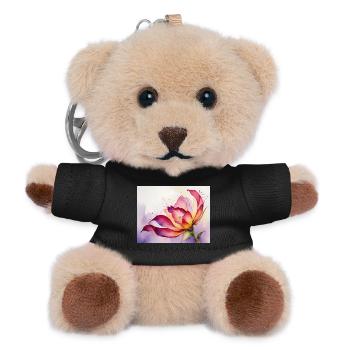 Water-coloured blossoms - Teddy Keyring - black - Front