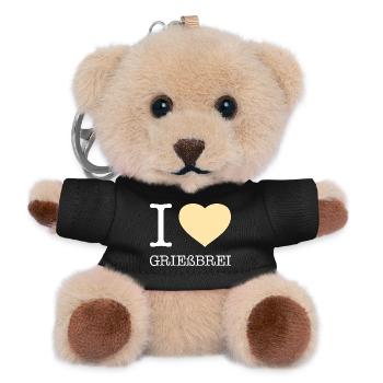 I love Grießbrei - Teddy Schlüsselanhänger - Schwarz - Vorne