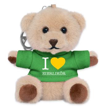 I love Eierlikör - Teddy Schlüsselanhänger - Grün - Vorne