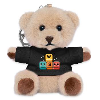 WASD Keys Funny Gamer Gift - Teddy Keyring - black - Front