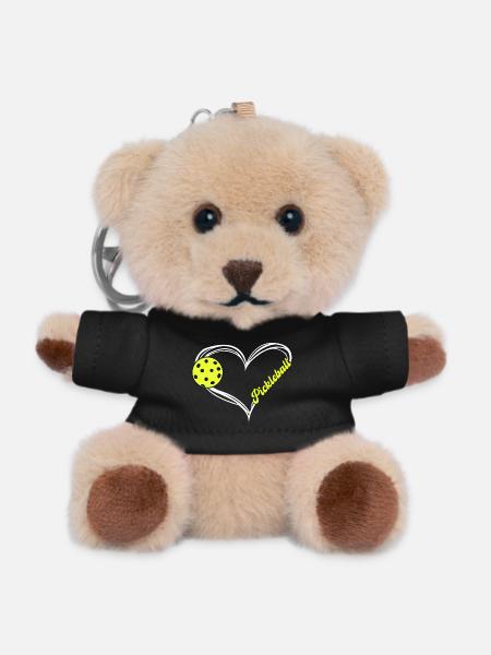 Pickleball Heart Neon Love - Teddy Keyring - black